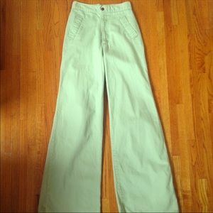 Vintage 1970's High Waisted Jeans Green 24